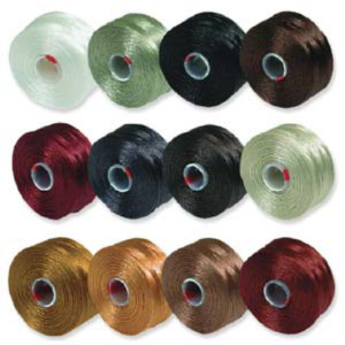 S-Lon D Bead / Macrame Cord (TEX45) - Neutral Mix - Tube of 12 Colours - SLD-MIX1