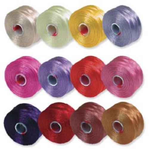 S-Lon D Bead / Macrame Cord (TEX45) - Vintage Blush Mix - Tube of 12 Colours - SLD-MIX3