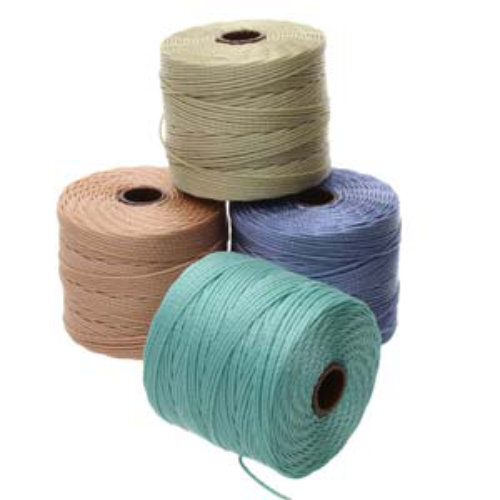 S-Lon Standard Twist Bead / Macrame Cord (TEX210) - Lights Mix  - Montana / Turquoise /  Light Copper / Light Khaki - 77yd Spools - SLBC-MIX3