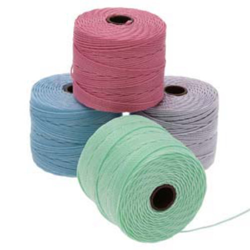 S-Lon Standard Twist Bead / Macrame Cord (TEX210) - Pastels Mix - Sky Blue / Pastel Mint Green / Pink / Lavender - 77yd Spools - SLBC-MIX4