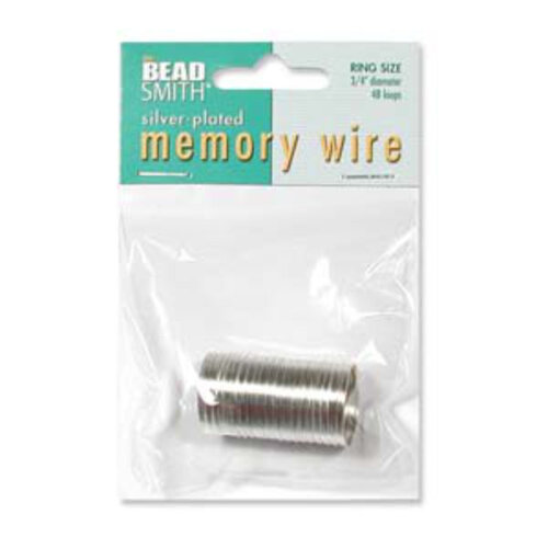 Memory Wire Ring 3/4in Silver Plated 48 Turns - CBWS3448