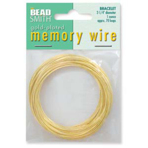 Memory Wire Bracelet 2.25in Gold Plated 1 0z 70 Turn - CBWG22570