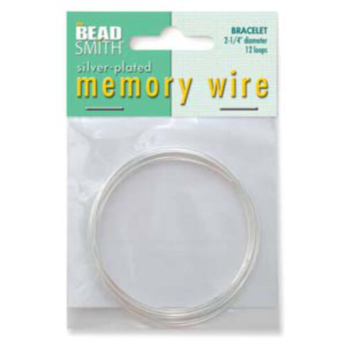 Memory Wire Silver Plated 2.25in Bracelet Wire 12 Loops - CBWS22512