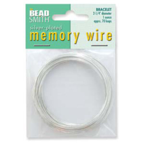 Memory Wire Bracelet 2.25in Silver Plated 70 Turns 1Oz - CBWS22570
