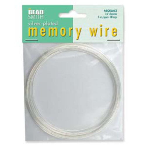 Memory Wire Necklace Silver Plated 3.6in 38 Turns 1 Oz - CBWS37570