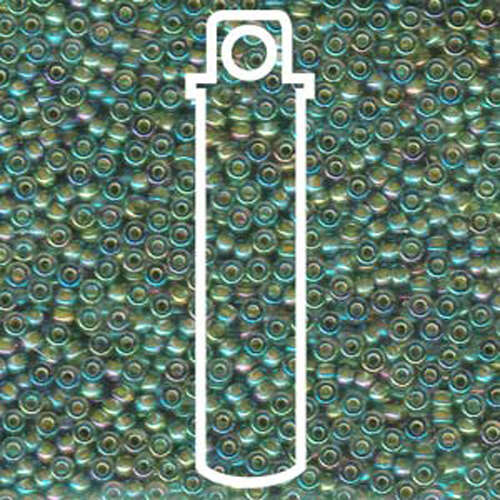Miyuki 11/0 Rocaille Bead - 11-9361 - Yellow Lined Aqua AB - 24gm Tube