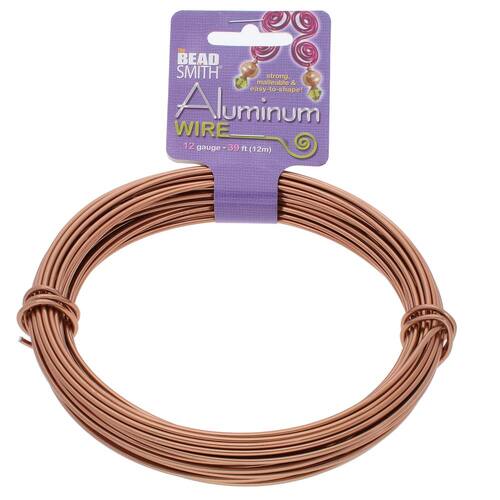 Aluminum Wire Light Copper 12 Gauge Round Wire - 39ft / 11.89m Spool - DA2610-COP
