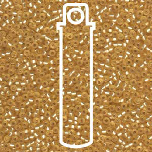 Miyuki 11/0 Rocaille Bead - 11-93F - Matte Silver Lined Gold - 24gm Tube
