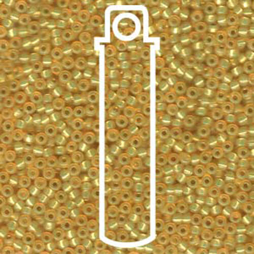 Miyuki 11/0 Rocaille Bead - 11-9552 - Dyed Silver Lined Light Yellow-Orange AB - 24gm Tube