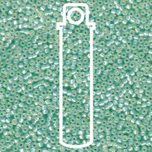 Miyuki 11/0 Rocaille Bead - 11-9571 - Dyed Silver Lined Mint Green AB - 23.5gm Tube