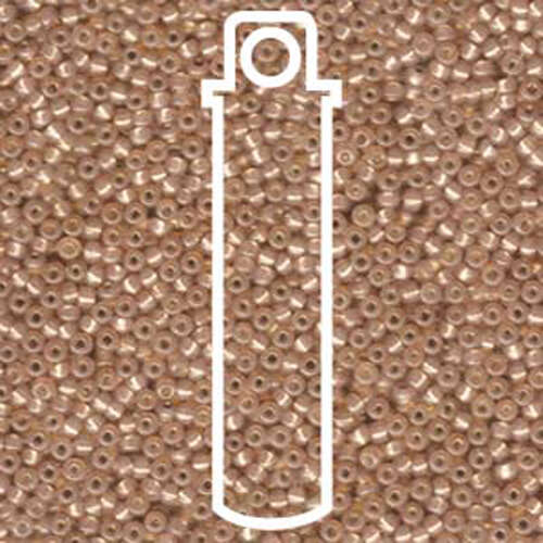 Miyuki 11/0 Rocaille Bead - 11-9642 - Dyed Silver Lined Flesh AB - 24gm Tube