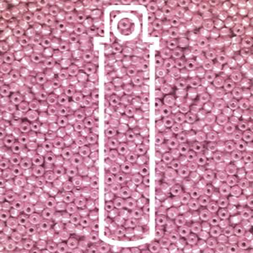 Miyuki 11/0 Rocaille Bead - 11-9645 - Dyed Silver Lined Dark Rose AB - 24gm Tube
