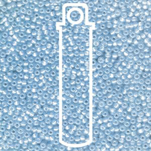 Miyuki 11/0 Rocaille Bead - 11-9648 - Dyed Silver Lined Dark Sky Blue Aqua AB - 24gm Tube