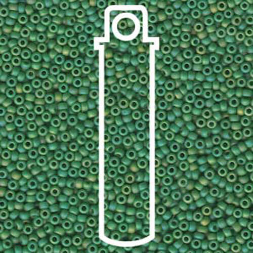 Miyuki 11/0 Rocaille Bead - 11-9411FR - Matte Opaque Green AB - 22.5gm Tube
