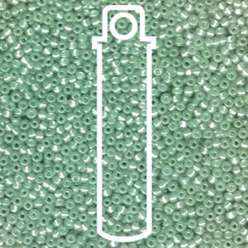 Miyuki 11/0 Rocaille Bead - 11-9646 - Dyed Silver Lined Green AB - 23.5gm Tube