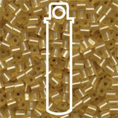 Miyuki 4mm (SB4) Square Bead - SB4-003F - Matte Silver Lined Gold AB - 20gm Tube