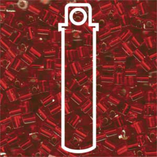 Miyuki 4mm (SB4) Square Bead - SB4-010 - Silver Lined Flame Red - 20gm Tube