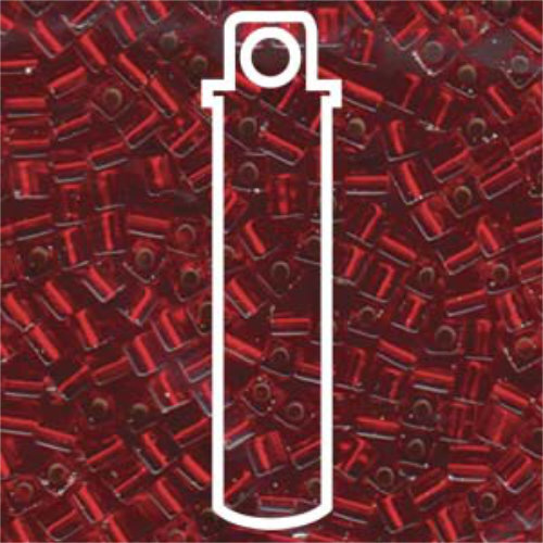 Miyuki 4mm (SB4) Square Bead - SB4-011 - Silver Lined Red - 20gm Tube
