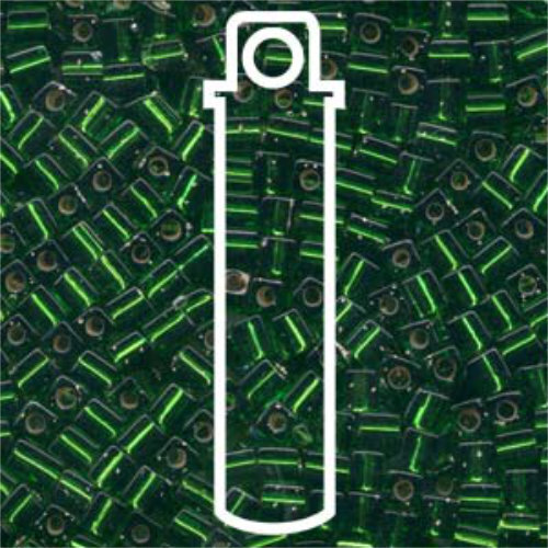 Miyuki 4mm (SB4) Square Bead - SB4-016 - Silver Lined Green AB - 20gm Tube