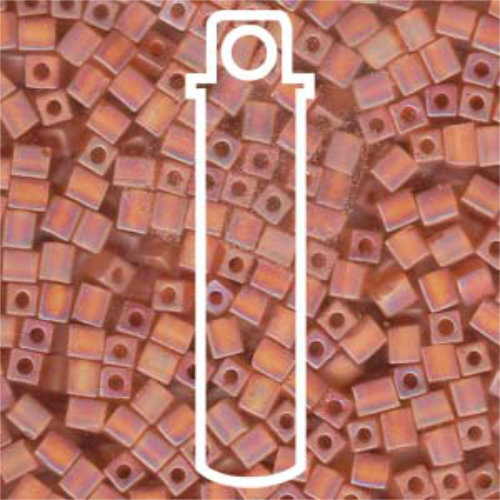 Miyuki 4mm (SB4) Square Bead - SB4-133FR - Matte Transparent Topaz AB - 20gm Tube