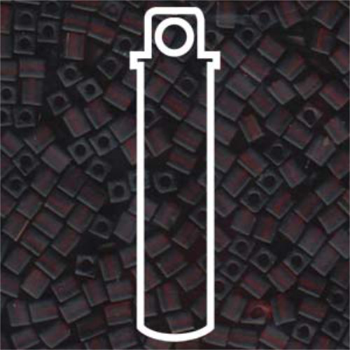 Miyuki 4mm (SB4) Square Bead - SB4-134F - Matte Transparent Dark Topaz - 20gm Tube