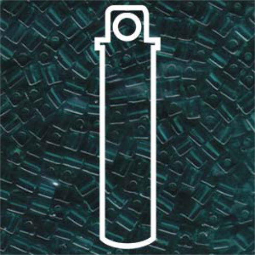 Miyuki 4mm (SB4) Square Bead - SB4-2405 - Transparent Teal - 20gm Tube