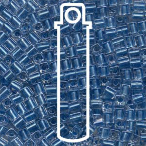 Miyuki 4mm (SB4) Square Bead - SB4-2606 - Metallic Light Blue Lined Crysta - 20gm Tube