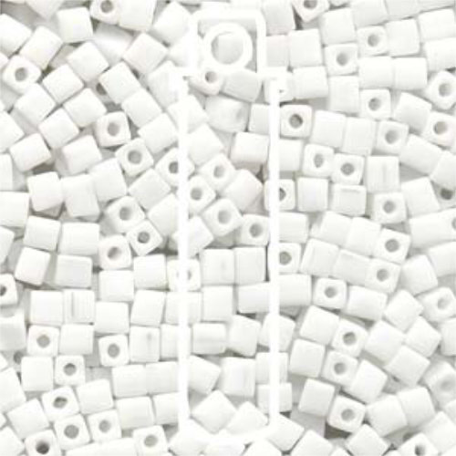 Miyuki 4mm (SB4) Square Bead - SB4-402 - Opaque White - 20gm Tube