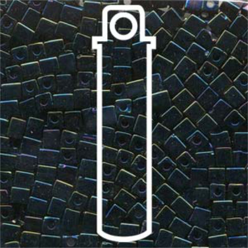 Miyuki 4mm (SB4) Square Bead - SB4-452 - Metallic Dark Blue Iris - 20gm Tube