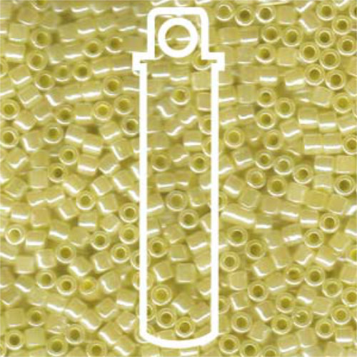 Miyuki 8/0 Delica Bead - DBL-0232 - Crystal Lined Pale Yellow Luster - 6.8gm Tube