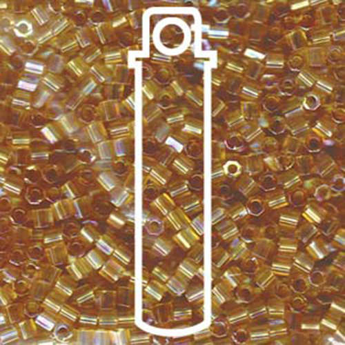 Miyuki 8/0 Delica Hex Cut Bead - DBLC-0100 - Transparent Light Topaz AB - 6.8gm Tube