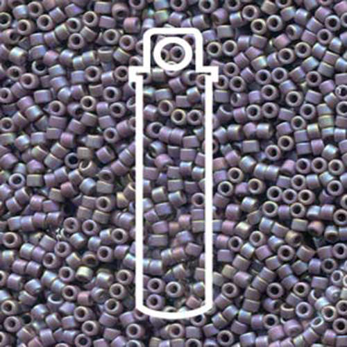 Miyuki 11/0 Delica Bead - DB2322 - Frosted Glazed Opaque Rainbow Grape - 7.2gm Tube