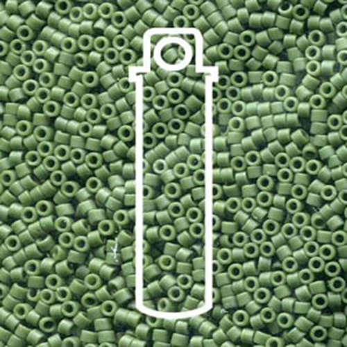Miyuki 11/0 Delica Bead - DB2291 - Frosted Glazed Opaque Dark Green - 7.2gm Tube