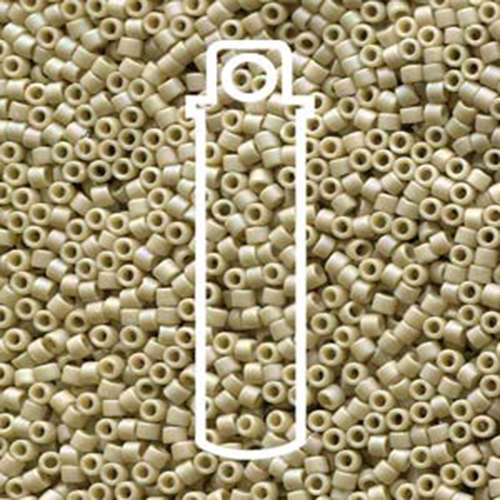 Miyuki 11/0 Delica Bead - DB2301 - Frosted Glazed Opaque Rainbow Ivory - 7.2gm Tube
