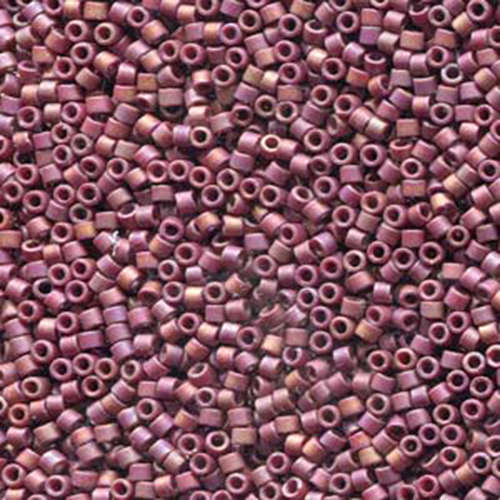 Miyuki 11/0 Delica Bead - DB2308 - Frosted Glazed Opaque Rainbow Dark Red - 7.2gm Tube
