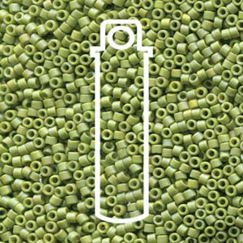 Miyuki 11/0 Delica Bead - DB2309 - Frosted Glazed Rainbow Olive - 7.2gm Tube
