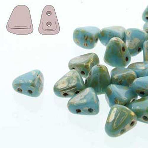 Nib Bit 6mm x 5mm - NB6563030-43400 - Turquoise Blue Picasso - 100gm Bag