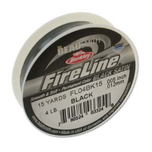 Fireline - 4LB .005" / .12mm Black Satin - 15 yd / 13m Roll - FL04BK15
