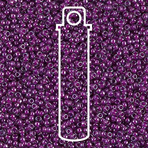 Miyuki 15/0 Rocaille Bead - 15-92247 - Fuchsia Lined Crystal Luster - 8.2gm Tube
