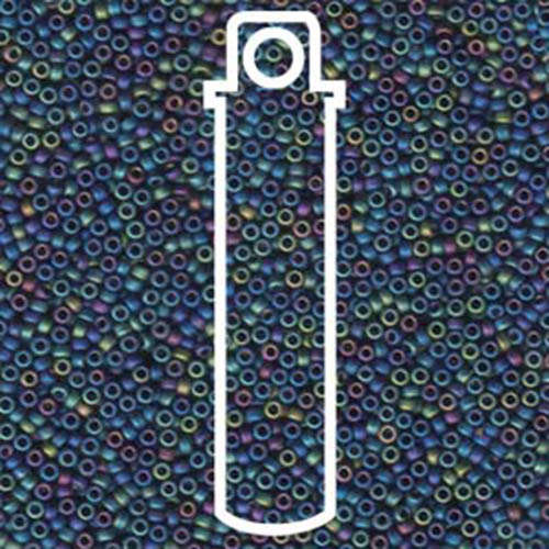 Miyuki 15/0 Rocaille Bead - 15-9401FR - Matte Black AB - 8.2gm Tube