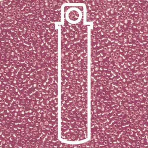 Miyuki 15/0 Rocaille Bead - 15-91627 - Semi Matte Silver Lined Dark Rose - 8.2gm Tube