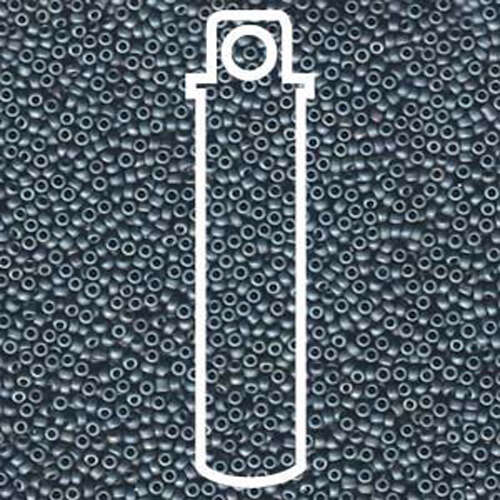 Miyuki 15/0 Rocaille Bead - 15-92030 - Matte Opaque Metallic Steel Blue Luster - 8.2gm Tube