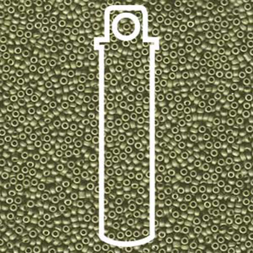 Miyuki 15/0 Rocaille Bead - 15-92033 - Matte Opaque Light Olive Luster - 8.2gm Tube