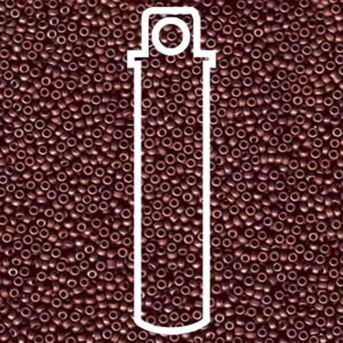Miyuki 15/0 Rocaille Bead - 15-92040 - Matte Opaque Metallic Dark Maroon - 8.2gm Tube