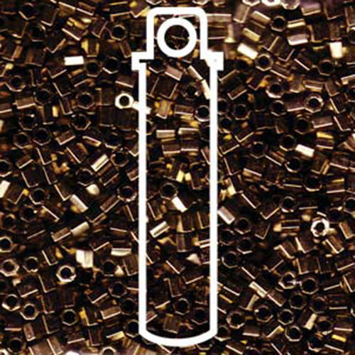 Miyuki 8/0 Delica Hex Cut Bead - DBLC-0022 - Metallic Bronze - 6.8gm Tube