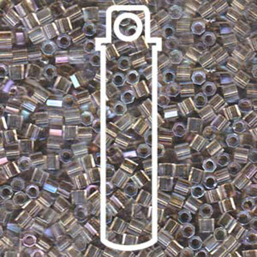 Miyuki 8/0 Delica Hex Cut Bead - DBLC-0064 - Lined Ivory AB - 6.8gm Tube