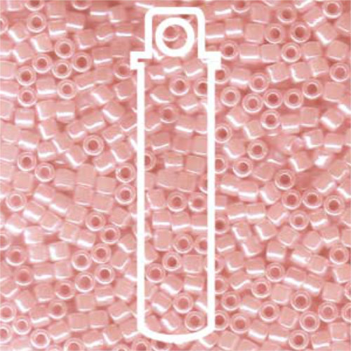 Miyuki 8/0 Delica Bead - DBL-0244 - Lined Crystal / Light Pink - 6.8gm Tube