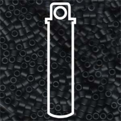 Miyuki 8/0 Delica Bead - DBL-0310 - Matte Black - 6.8gm Tube
