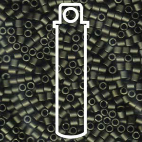 Miyuki 8/0 Delica Bead - DBL-0311 - Matte Metallic Olive Grey - 6.8gm Tube