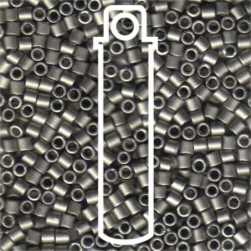 Miyuki 8/0 Delica Bead - DBL-0321 - Matte Metallic Silver - 6.8gm Tube